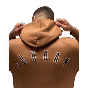 ✅Men's Jordan Flight MVP Light British Tan Fleece Pullover Hoodie Size (XL)